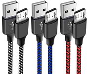 Micro USB Cable Android Charger Cord 3Pack 6FT Long Nylon Braided Sync Fast Micro-USB Charging Cable for Samsung Galaxy S7 S6 Edge J7 Tab A E 4,Kindle Fire Tablet PS4 Xbox One LG K40 K20 Moto E4 E5 E6