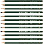 Faber-Castell pencils, Castell 9000 graphite pencils, 8B Pre-sharpened Black lead pencils for sketch, shading, drawing, artist - box of 12 (8B)