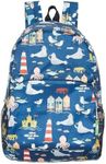 ECO CHIC Lightweight Packable Backpack Foldable Water-Resistant Travel Daypack for Travel and School, Seaside Navy, One Size