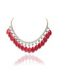 Gempro Genuine Red Agate Gemstone Drops Statement Necklace for Women