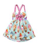 Toddler Baby Girls Summer Skirt Ice Cream Print Sleeveless Strap Backless Dress (Green, 18-24 M)