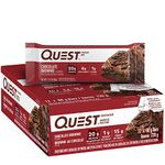 Quest Nutrition Chocolate Brownie Flavour Protein Bar, High Protein, High Fibre, Low Sugar, Keto Friendly, 20g Protein, 1g Sugar, 12ct
