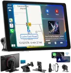 11" Extra Large Wireless Apple CarPlay Screen for Car – Ultra-Slim 0.16 Inch Touchscreen Car Stereo with Android Auto, 4K Dash Cam, 1080p Backup Camera, GPS, Mirror Link, Voice Control