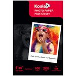 KOALA Inkjet Photo Paper 6x4 '' 10x15 cm Glossy 100 Sheets 200 GSM for Canon Hp Epson Inkjet Printer