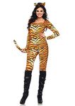 Leg Avenue Women's 2 Piece Wild Tigress Catsuit Costume, Orange/Black, X-Small (XS/XP)