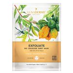 LuxaDerme Exfoliating Bio Cellulose Sheet Mask | Gently Exfoliates Dead Skin | Brightens Skin | Korean Mask (Pack of 1)