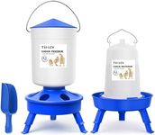 Tiflev Baby Chick Feeder and Waterer Set with Adjustable Height, Scoop, Anti-Drown Poultry Waterer for Raising Chicks in Brooder (0.8 Gal Chick Feeder & 0.4 Gal Chick Waterer, Blue)