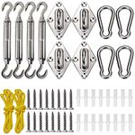 Gooswexmzl Shade Sail Hardware Kit, Stainless Steel Hardware Kit for Triangle Square Rectangle Sun Shade Sail Installation for Patio Lawn