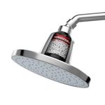 Waterscience Cleo Rain Shower Filter For Hard Water With Shower Arm | 8 Inch Shower Head Chrome | Water Softener For Bathroom - Abs