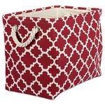 Rust , Large : DII Printed Polyester, Collapsible and Convenient Storage Bin To Organize Office, Bedroom, Closet, Kid's Toys, & Laundry- Large Rectangle, Rust Lattice