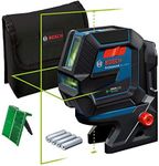 Bosch Professional Laser Level GCL 2-50 G (green laser, RM 10 mount, visible working range: up to 15m, 4x AA battery, in cardboard box)