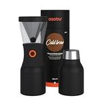 asobu Portable Cold Brew Coffee Maker, Double Walled Vacuum Insulated, Resuable 1Ltr, 18/8 Stainless Steel 2 in 1 Carafe for Iced Coffee or tea, Airtight, Leak Proof BPA Free