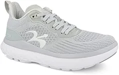 Gravity Defyer g-defy XLR8 Run Running Shoes for Men | Comfortable Orthopedic Shoes for Standing All Day | Patented VersoShock Technology | Wide Toe Box Gray, White