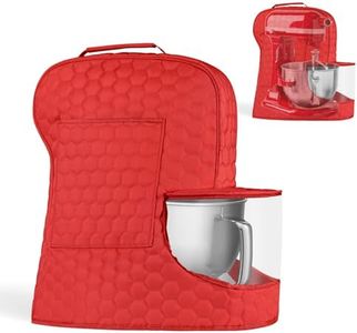 Ottkids Stand Mixer Dust Cover Compatible with KitchenAid Mixer - Storage Bag for 6/7/8 Quart Bowl Lift with Pockets for Accessories and Attachments(Red,Fits for 6-8 Quart）