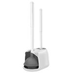 SetSail Toilet Brush and Plunger Set, Toilet Plungers for Bathroom Heavy Duty Toilet Bowl Brush and Holder Hidden Toilet Plunger and Brush Set for Deeply Cleaning - White