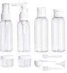 ShaniTech Pack of 10 Pcs Leak Proof Refillable Air Travel Size Liquid Containers Bottle for Liquids, Accessories, Cosmetic Products, Toiletries [Clear for Airport Security - TSA Air Flights Approved]