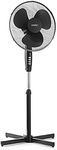 Lewis's 16 Inch Oscillating Pedestal Fan - Air Cooling Electric Fan - Extendable, Adjustable Stand (Black)