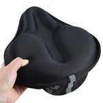 ROADNADO Wide Bike Seat Cushion Cover Soft Bike Seat Cover Padded for Men Women Bicycle Saddle Cover Comfortable Exercise Bike Seat Cushions for Peloton, Spin, Electric, City Bike