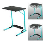 BI3 Bade Large Size top Steel Wood 60 * 45 * 75 cm Multipurpose Laptop Table with footrest 5 Heights 3 Angles Adjustable, Study, Kids, Office and Dinning Table (Aqua Blue Color)