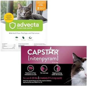 ADVECTA Flea Prevention for Small Cats 5-9 lbs (2 Doses) + CAPSTAR Flea Treatment for Cats 2-25 lbs (6 Doses) Bundle