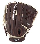 Mizuno Franchise Fastpitch Softball Glove Series, Coffee/Silver Tartan Web, 13", Right (Left Hand Throw)