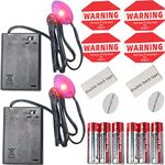 Fake Car Alarm, Dummy Car Alarm,(Batteries Included) Red LED Light Simulate Imitation Security System, Warning Anti-Theft Flash Blinking Lamp (2Pack)