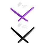 Mryok 2 Pair Replacement Earsocks Nosepieces Kits for Oakley Wiretap - Purple & Black