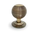 Antique Brass Knobs - Beehive Design - Iron Drawer, Vanity, Wardrobe, Door, Cabinet & Cupboard Knobs, Bronze Knobs for Dressers, Chests, Children’s Bedrooms - Handcrafted