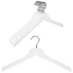 TOPIA HANGER White Wooden Hangers 10 Pack, 0.7 cm Slim Wood Clothes Hanger with Flat Design and Smooth Notches, Lightweight&Durable Space Saving Hangers for Shirt, Coat, Camisole-CT29W
