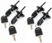 4 Pcs - Zinc Alloy Drawer Lock Desk Wardrobe Furniture Cabinet Locker Showcase with 2 Key 16mm (Black)