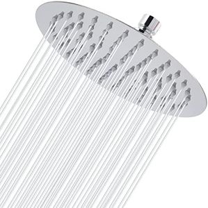 Soffione Per Doccia da 20cm, Markcco Testa Doccia Tonda ad Alta Pressione in Inox 304, Ti Offre Un'Esperienza di Doccia Confortevole Anche a Basse Pressioni d'Acqua