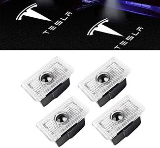 Supfoto Car Door Lights Logo Compatible for Model S/3/X/Y Car Door Projector 4 Pack Tesla Puddle Lights LED Welcome Lights Ghost Shadow Compatible for Model 3/S/Y/X Accessories
