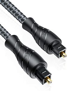 VANAUX Optical Digital Audio Cable, Toslink Cable [PMMA Fiber Optic Braided Jacket] S/PDIF Male to Male Cord for Hi-Fi Sound Bar,Home Theater,TV,PS4,Game Consoles(49ft/15m)
