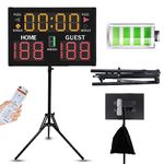 LUCKY TIME Electronic Basketball Scoreboard with Buzzer, Digital Scoreboard with Remote,Portable Score Keeper Battery Powered High-Bright Score Board for Sports Games