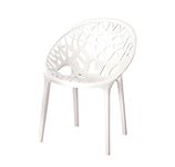 Nilkamal Mid Back Chair with Arm CRYSTALPP | Chair for Living Room, Bed Room, Kitchen, Office Room, Outdoor| 100% PolyPropylene Stackable Chair | (Milky White)