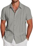 COOFANDY Mens Short Sleeve Button U