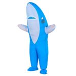 Rafalacy Inflatable Shark Costume Air Blow up Shark Jumpsuit Fancy Dress Funny Halloween Costume Suit for Cosplay Party (Shark)