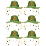 Australia Cork Hat - Pack of 6 - Green Hat with Kangaroo Badge and Hanging Corks - Australian Fancy Dress Costume Accessory Australia Day Accessory