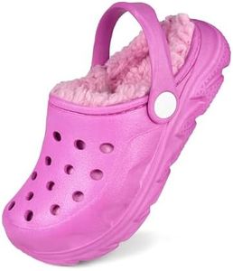 Cubufly Kids Girls Lined Clog Winter Slipper with Fur Inslide