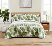 Tommy Bahama Home | Fiesta Palms Collection | Quilt Set-100% Cotton, Reversible, Lightweight & Breathable Bedding, Pre-Washed for Added Softness, King, Green