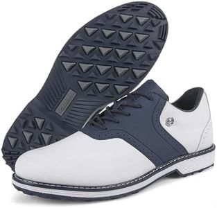Zakey Golf Shoes Men Professional Spikeless Golf Shoes Comfortable Walking Footwears for Golfers (10,WhiteBlue)