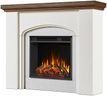 Real Flame Anika 49" Electric Fireplace with Mantel for Living Room or Bedroom, Replaceable Fireplace Insert Heater, Realistic Log and Flame Effect, Remote Control, Timer, White