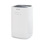 Bionaire True HEPA 360° Air Purifier for Medium Rooms, Air Filter for Allergens, Pets, and Dust with Quiet Setting and Night Light, 3 Speeds, White