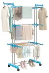 Synergy - Premium Heavy Duty Stainless Steel Foldable Cloth Drying Stand/Clothes Stand for Drying/Cloth Stand/Clothes Dryer/Laundry Racks for Drying for Indoor/Outdoor/Balcony (3 Tier) - SY-CS19