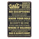 Garage Signs Garage Gifts For Men Funny Dad'S Garage Rules Metal Tin Sign Man Cave Wall Decor For Men Garage Accessories For Men Cool Garage Stuff 8x12 In
