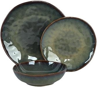 WeHome - Servizio Piatti 6 Persone, Set Piatti 18 Pezzi, Piatti Colorati Ceramica, Piatti Moderni, Lavabile In Lavastoviglie, Compatibile Con Forno A Microonde (Verde Scuro)