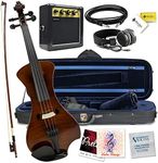 Electric Violin Bunnel NEXT (Clear) Outfit 4/4 Full Size (CARAMEL) — With Carrying Case and Accessories - Headphone - Jack Mini Amp - Piezo Ceramic Pick-Up - from Kennedy Violins