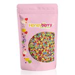 HONEYBERRY INCLUSIONS Rainbow Multicoloured Stars 200g - Premium Edible Decorating Sprinkles for Baking, Cupcake and Cake Decorations, Ice Cream, Dessert and Icing Decoration Toppers