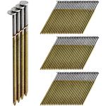 meite 28 Degree Framing Nails, Offset Round Head 3-Inch × .120-Inch Bright Coated Wire Weld Collated Nails Ring Shank Framing Nails for Framing Nailer Gun (2,000 PCS)