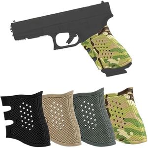 Tactical Rubber Grip Glove Sleeve Slip-On Ventilated Grip Grips for Glock (4 Pcs camoBKODYellow Color)
